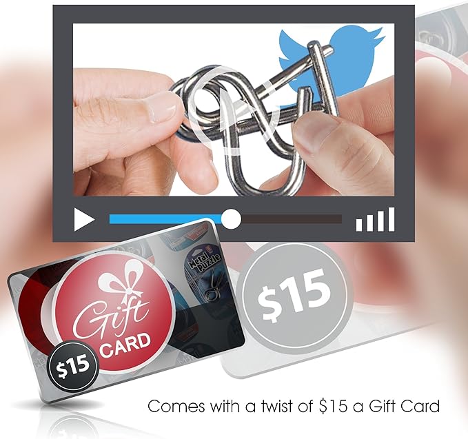 Metal Wire Puzzle Set by ArtCreativity - 12 Unique Individually IQ Wire Metal Puzzles - Fun Brain Teaser IQ Game - Great Educational Toy for Party Favor Kids and Adults Challenge