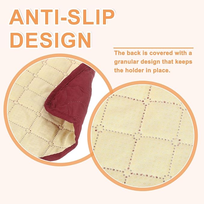 uxcell Couch Sofa Armrest Organizer Non-Slip Chair Arm Recliner Remote Control Organizer with 6 Pockets for Books, Magazines, Tablet, Phone, Wine Red