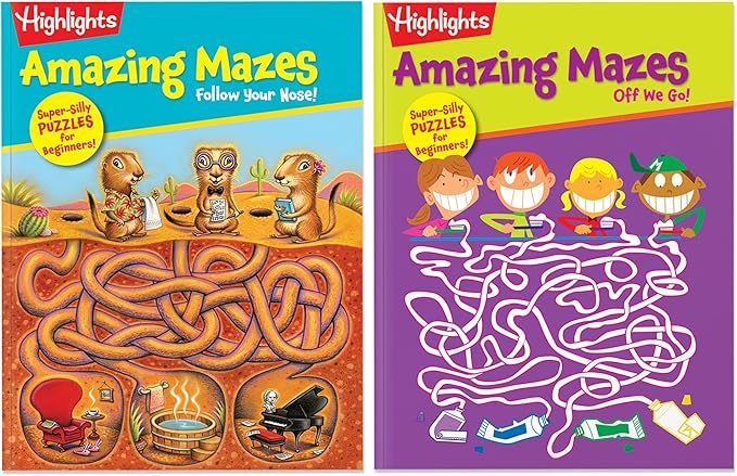 Highlights Amazing Mazes Beginner Maze Books for Kids Ages 3-6, 144 Pages, 2-Pack of Activity Books for Kids, Screen Free Fun and Challenging Mazes for Kids