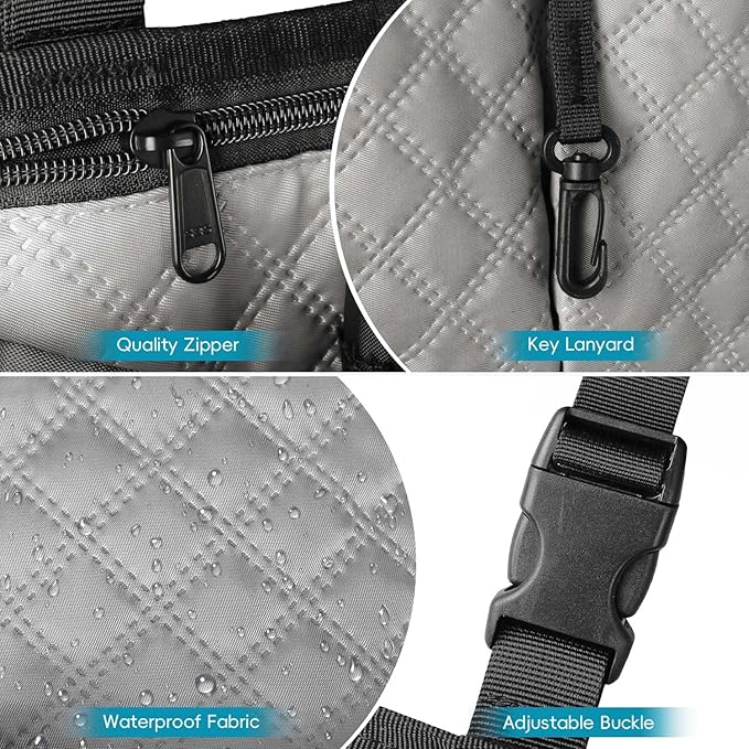 Wheelchair Bag with Cup Holder, Wheelchair Accessories Armrest Side Bag Multi Pockets Pouch for Electric Wheelchairs, Walker, Rollators & Mobility Scooters, Adults, Seniors, Grey