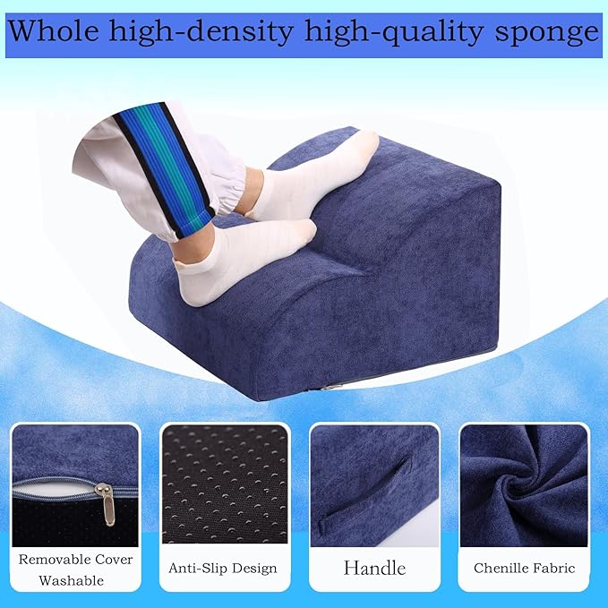 Foot Rest for Under Desk at Work.Multifunctional 3-Tier Foot Stool,with Washable Footrest.for Under Desk,Office Chair Gaming Chair & Sofa,Leg Elevation Pillow,Supports Posture (Dark Blue)