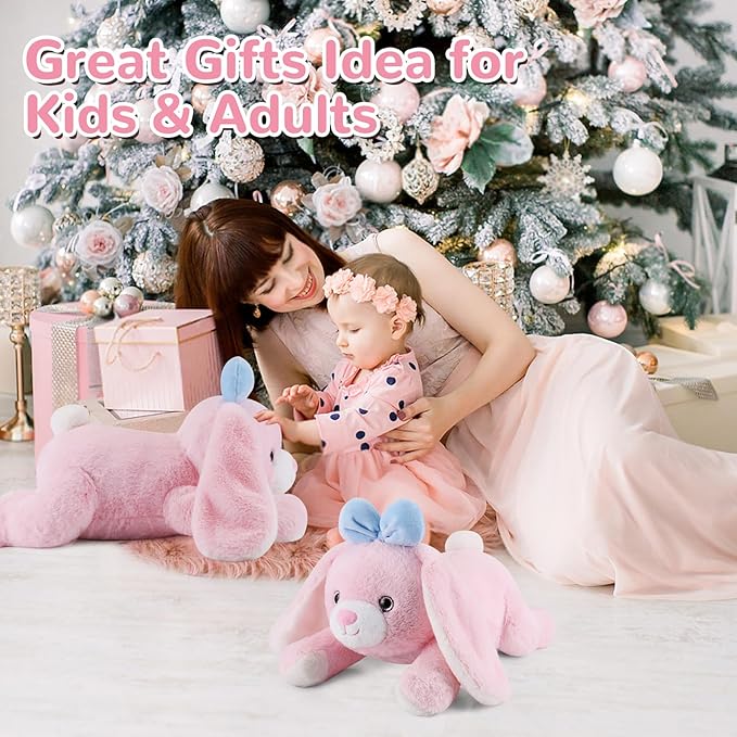 Bunny Weighted Stuffed Animals - 22 Inch 4.5 Pounds Weighted Plushies Rabbit - Big Plush Bunny Stuffed Animals Pillow - Cute Plush Toys Gifts for Kids & Adults