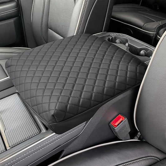 ISSYAUTO Center Console Cover Armrest lid Cover Compatible with 2009-2024 Ram, Leather Arm Rest Covering for Car, Well-Make Durable Middle Console Cover Armrest Box Protective Cover