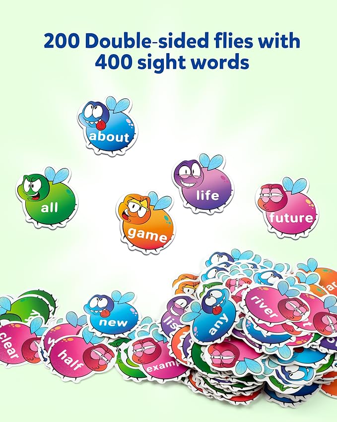 Coogam Sight Words Learning Game, Dolch Word Literacy Flash Cards Reading Phonic Toy with 400 Fry Sight Words List, Educational Montessori Toy Game for 3 4 5 Year Old Kids