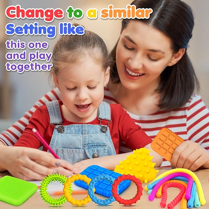 Fidget Sensory Toys for Kids Toddlers: 16 Pack Super Soft & Textured Squishy Sensory Fidget Toys for Autistic Children Special Needs | Sensory Stretchy Toys | Calm Down Toy for Toddler Girls Boys