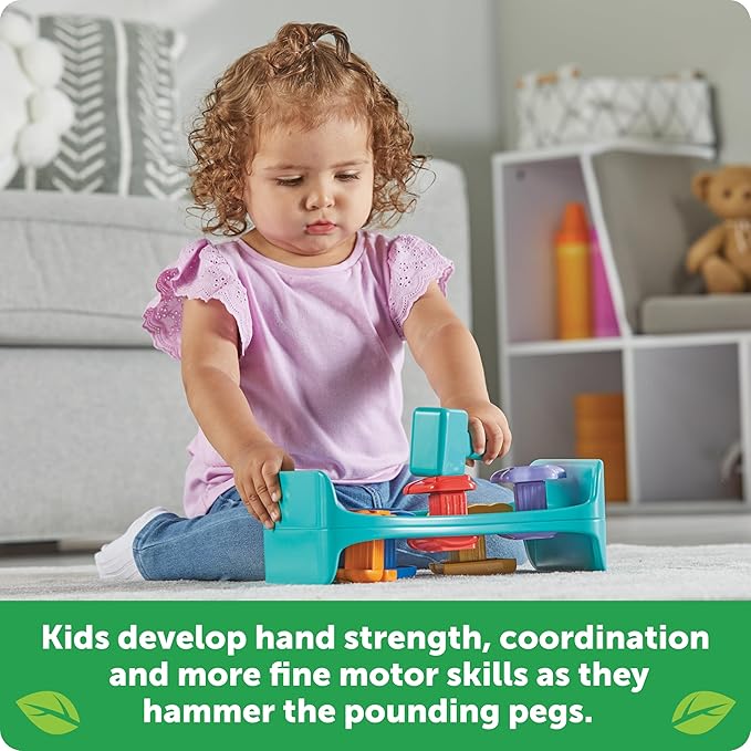 Learning Resources Seaside Pounding Bench, 1 Year Old Birthday Gift, Whack a Mole Game, Montessori Toys for 1 Year Old, Ages 18 Months+, 2 Pieces