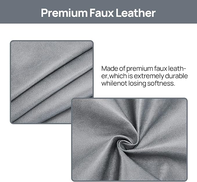 Teniux Remote Control Holder Faux Leather Armrest Organizer with 6 Pockets for Recliner Couch Sofa, Armchair Caddy for Smart Phone, Book, Magazines, Ipad, Remotes (Grey)