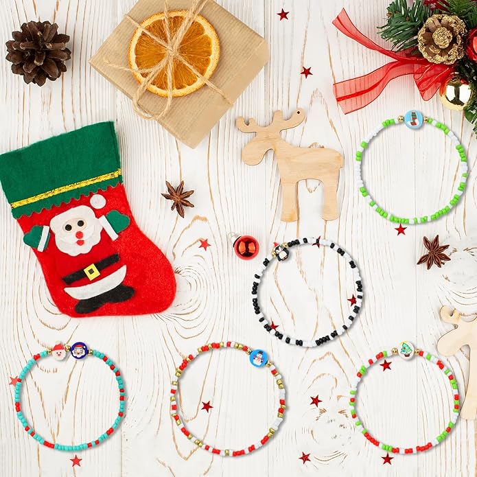 60 pcs Colorful Kids Friendship Bracelet Sets, Stackable Elastic Cute Beaded Bracelets Princess Pretend Play Bracelet Preppy Bracelets Bulk Set for Women Gift