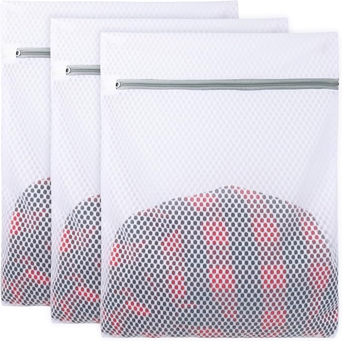 Vivifying 3Pcs Mesh Laundry Bags for Delicates, Honeycomb Mesh Wash Bags with Zipper for Washing Machine, Shoes, Lingerie, Socks and Stuffed Toys (Medium, 12.5 x 16Inches)