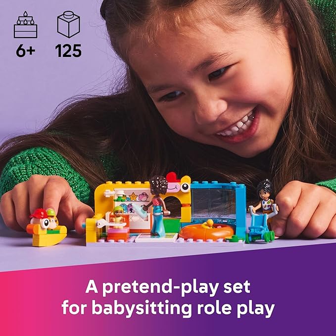 LEGO Friends Aliya's Baby Sister's Playroom Building Toy - Pretend Play Set for Kids, Girls and Boys, Ages 6+ - with 2 Minidolls, Baby Figure, and Stroller - Gift Idea for Birthdays - 42645