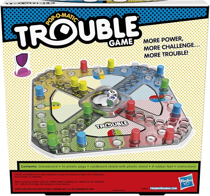 Hasbro Gaming Trouble Game with Bonus Shield & Power Die | Family Board Games | Easter Gifts for Kids | 2-4 Players | Ages 5+ (Amazon Exclusive)