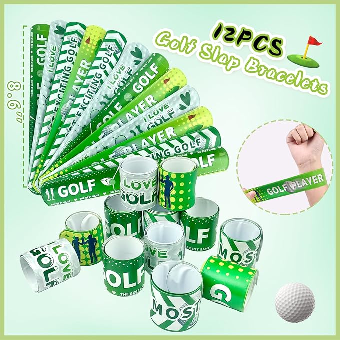 Golf Party Favors 110Pcs Golf Themed Birthday Party Supplies Include Keychains Slap Bracelets Goodie Bags Stickers Golf Themed Party Favors Gifts for Pinata Filler