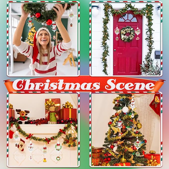 BADHACK 6 Pack - 2024 Christmas Ornaments Micro Building Blocks Sets - Xmas House Santa Claus Snowman Wreath Sleigh Bells Mini Building Toys - Christmas Ornaments for Kids Adults - 1494 PCS