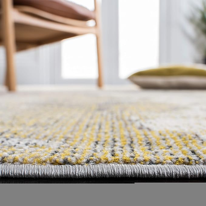 SAFAVIEH Madison Collection 9' x 12' IvoryGrey MAD499A Modern Abstract Non-Shedding Living Room Bedroom Dining Home Office Area Rug