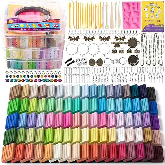 Aestd-ST Polymer Clay 85 Colors, Modeling Clay for Kids, Oven Bake Molding Clay Kit,DIY Starter Clay Sets with Sculpting Tools and Accessories, Art and Craft Gifts for Kids and Adults.