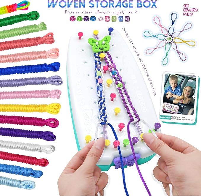 Coiinala Friendship Bracelet Making Kit Toys for Girls, Ages 7-12 Girls Gifts Ideas, Arts and Crafts String Maker, Bracelet DIY, Kids Jewelry Kit, Best Gifts Ideas for Kids Age 7 8 9 10 11 12 Year Old