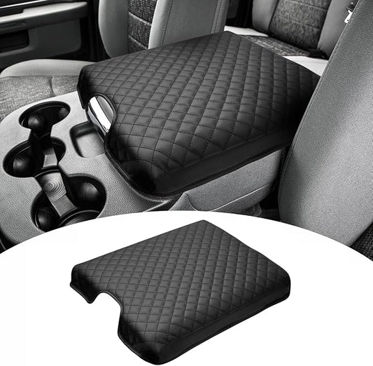 Shademax Center Console Cover for 2013-2018 Ram 1500 & 2013-2024 Ram 2500/3500/1500 Classic Accessories Armrest Cover Cushion Pad for Jump Seat Console Leather Armrest Seat Box Console Lid Protector