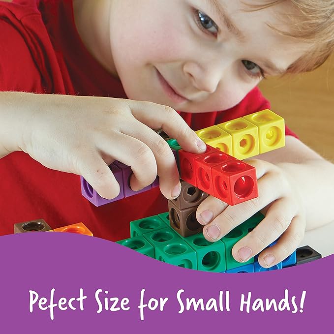 Learning Resources MathLink Cubes Elementary Math Activity Set - 115 Pieces, Ages 7+ Math Manipulative Cubes, Math Games for Kids, Math Counters