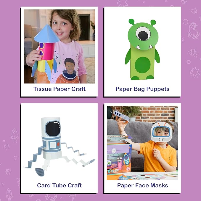 Craftikit® 20 Award-Winning Space Arts and Crafts for Kids - 20 Simple All-Inclusive Fun Toddler Craft Kit for Kids, Organized Crafts for Toddlers Ages 3-10, Galaxy-Themed Kids Craft Activities