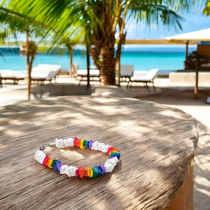 BlueRica Puka Shell Chips Necklace & Anklet Set (Multi)