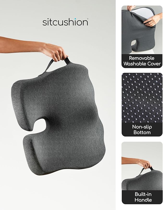 X Large Seat Cushions for Office Chairs, Car & Truck. Ergonomic Gaming Chair Seat Cushion and Sciatica Pain Relief Pillow for Back Pain. Orthopedic Coccyx Cushion for Tailbone Pain Relief (Green)