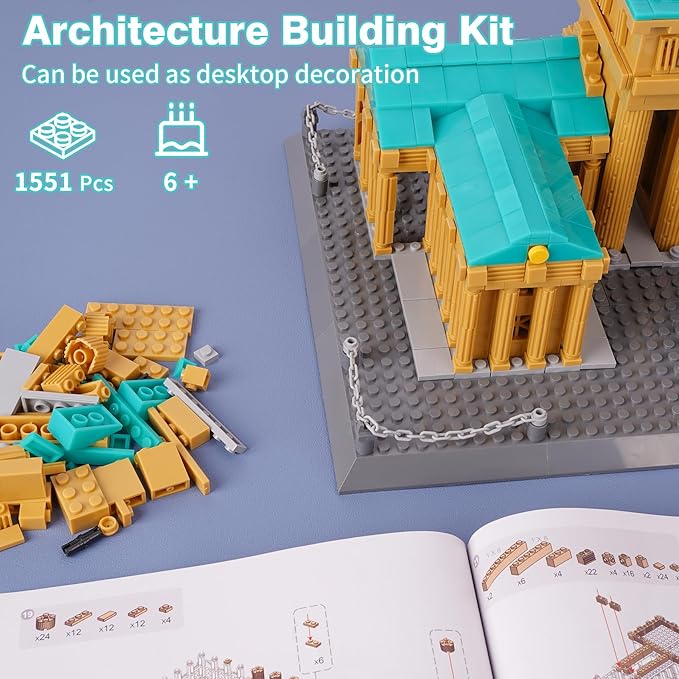 Oichy Brandenburg Gate Building Blocks Set, 1551PCS Creative Toy Building Sets World Famous Architecture Model Kits Best Gift for Adults and Kids