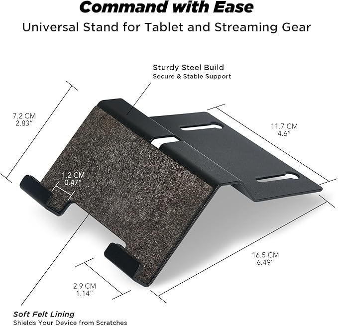 ULTRARM Moodular Add-ons Tablet/Smart Accessory Stand [Accessory Only - Requires Moodular Wooden Monitor Stand Slide Rails for Use] Black MSA-TS