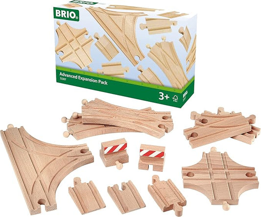 BRIO World 33307 - Advanced Expansion Pack - 11 Piece Set of Wooden Train Tracks for Kids | Train Set Expansion | Fun Learning Toy | Compatible with All Railway Toys | FSC Certified