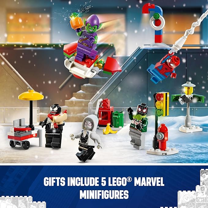 LEGO Marvel Spider-Man 2024 Advent Calendar for Kids - Small Buildable Superhero Models - Funny Christmas Gift for Boys and Girls Age 7+ 76293