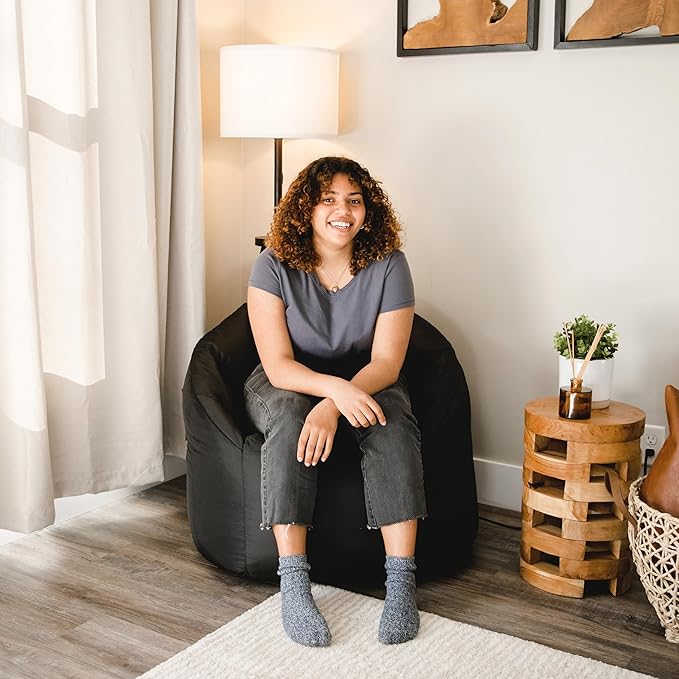 Big Joe Milano Beanbag Chair Stretch Limo Black Smartmax