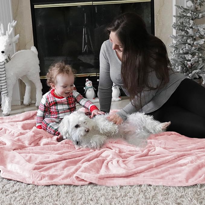 Bedsure GentleSoft Fleece Blanket Twin Size Pink - 300GSM Lightweight Plush Fuzzy Cozy Soft Valentines Blanket for Bed, Sofa, Couch, Travel, Camping, 60x80 inches