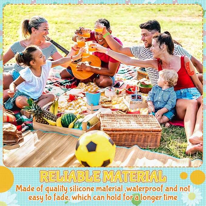 50 Pcs Silicone Bracelets Adjustable Rubber Bracelets Wristbands Cute Colorful Bracelets with Holes Charms Swimming Identify Birthday Party Gifts, 10 Colors, 8''