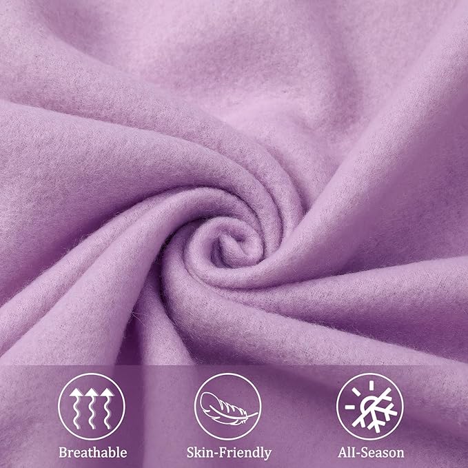 Kinlop Fleece Blanket Bulk 60 x 50 Inch Soft Lightweight Fleece Cozy Blanket Warm Throw Plush Pet Throw for Bed Couch Sofa Home Office Wedding Gifts Travel Camping (Purple,40 Packs)