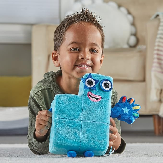 hand2mind Sing-Along Numberblock Five, Music Toys, Numbers for Toddlers, Preschool Learning Math Toys, Light Up Stuffed Animal Plushies, Counting Blocks, Kids Birthday Gifts, Easter Basket Stuffers