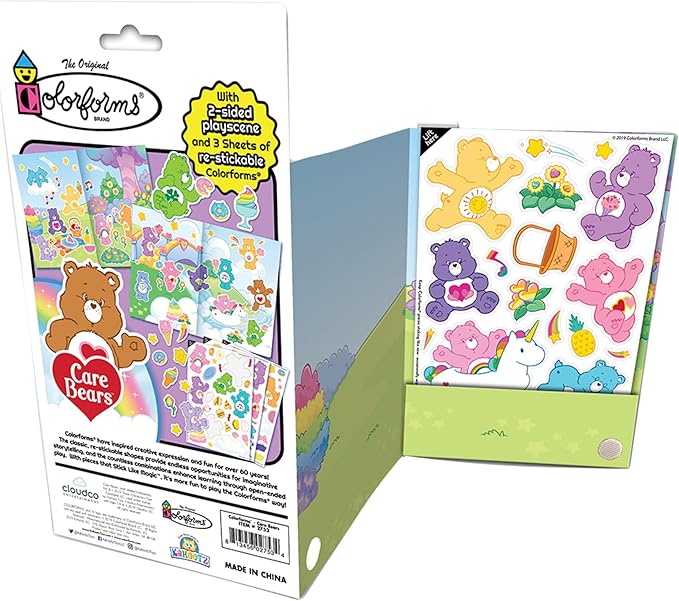 Colorforms Travel Set, Stickers for Kids – Care Bears, Arts and Crafts, Reusable Sticker Book, Kids Stickers, Toddler Crafts, Stickers for Boys, Girls, Arts & Crafts, Craft Supplies, Ages 3+