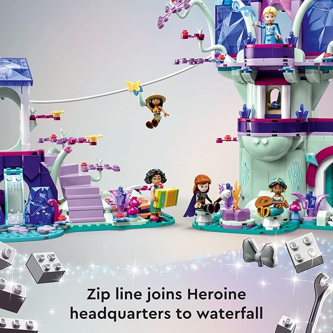 LEGO Disney The Enchanted Treehouse Buildable 2-Level Tree House with 13 Princess Mini-Dolls Including Jasmine, Elsa and Moana, Disney Classic Celebration Gift for Disney Princess Fans Ages 7+, 43215
