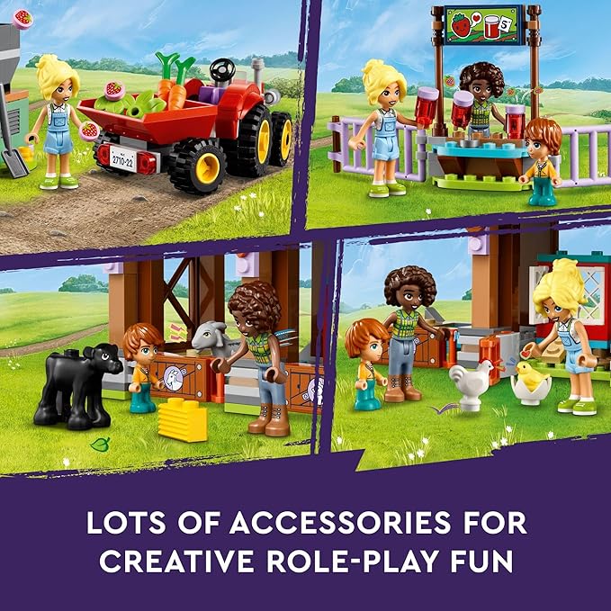 LEGO Friends Farm Animal Sanctuary Building Toys Set - Farm Toy Set with Tractor - Birthday Gift Idea for Kids, Girls & Boys, Ages 6+ - Includes 3 Minifigures & 5 Farm Animals - 42617