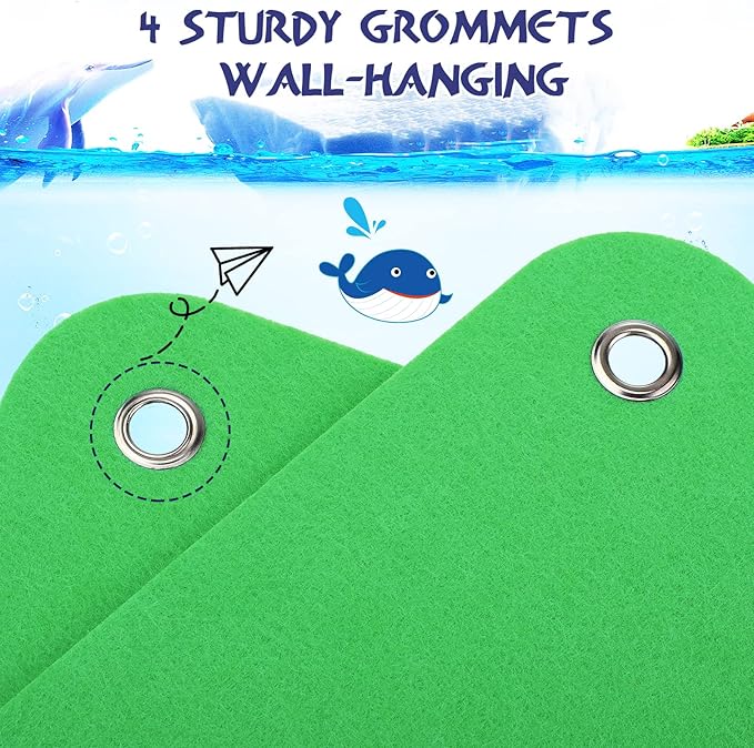 4 Pieces Felt Board for Toddlers Classroom Flannel Board Stories for Preschool Homeschooling, Kids Felt Story Activity Wall Hanging Children Birthday Gifts, 11.8 x 15.75 Inch (Green)