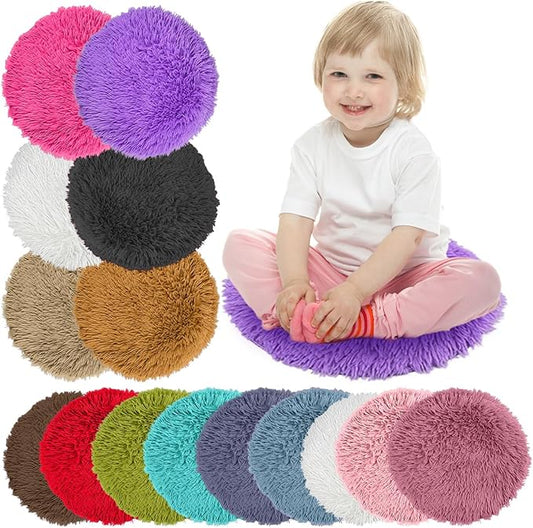 15 PCS Floor Cushions for Kids Colourful Educational Classroom Rug 16 inch Round Floor Cushion Round Seat for School Home Learning Group Activities Play Area