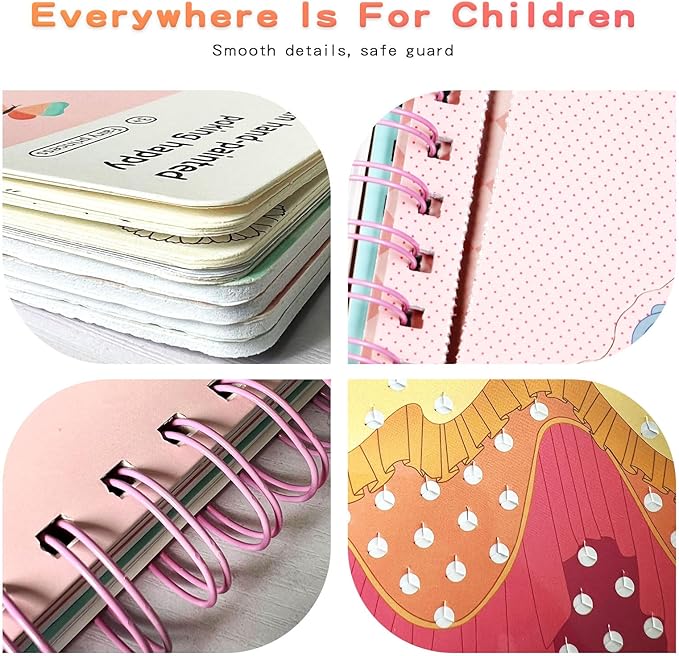 GOVOY Kids Fashion Design Drawing Book for Girls, Princess Dress-up Activity Book with Stickers, Poking, DIY Craft Kit, Kids Art Education Book