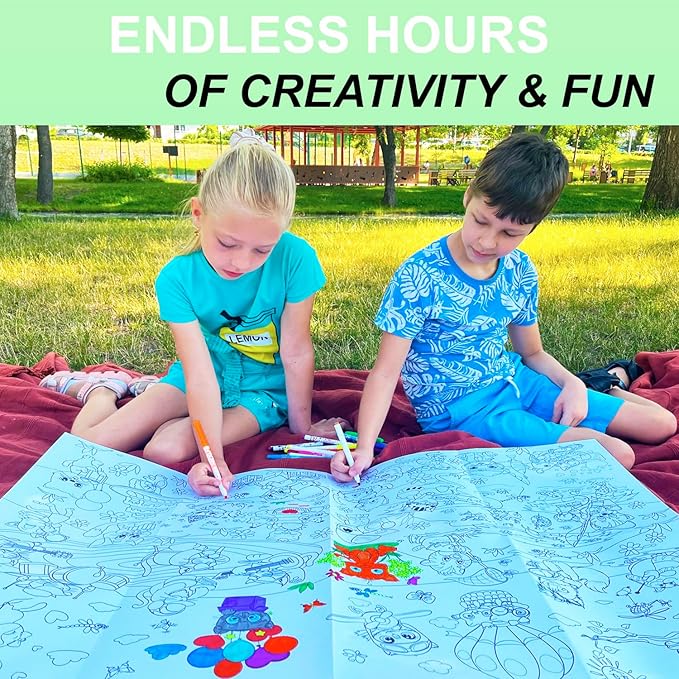 ALEX Art Jumbo Coloring Poster - Kittens Arts and Crafts for Girls - Extra Large Wall Coloring Posters for Home Activities - Big Coloring Sheet Page Cat - Giant Floor Coloring Book for Kids Ages 4-8