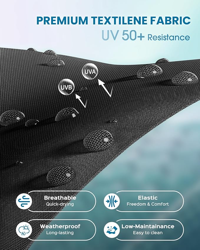 Pool Lounge Chairs Set of 2, Foldable Aluminum Chaise Lounge Outdoor with 5 Positions Recliner - Free Assembly - Patio Chaise Lounge Chair for Poolside, Beach, Yard (Black, 2 Pack)