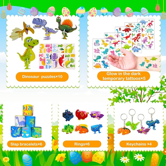 GOAUS Party Favors for Kids, Dinosaur Small Toys Prizes Bulk, Goodie Bag Stuffers, Treasure Box Toys for Classroom, Prize Box Birthday Gift Bag Easter Egg Fillers