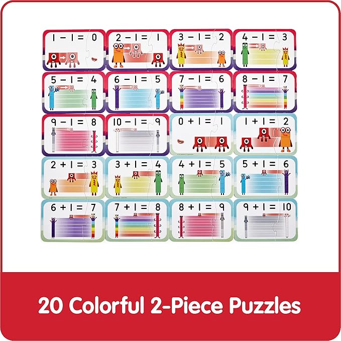 hand2mind Numberblocks Adding and Subtracting Puzzle Set, Addition and Subtraction Games, Number Puzzle, Matching Game, Preschool Math Toys, Toddler Educational Toys, Easter Basket Stuffers for Kids