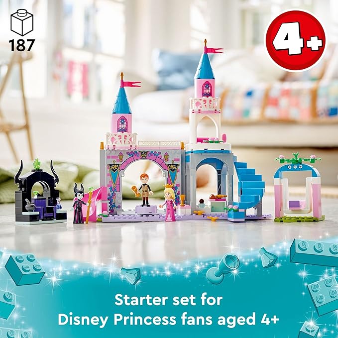 LEGO Disney Princess Aurora's Castle Building Toy Set 43211 Disney Princess Toy with Sleeping Beauty, Prince Philip and Maleficent Mini-Doll Figures, Disney Gift Idea for Kids Boys Girls Age 4+