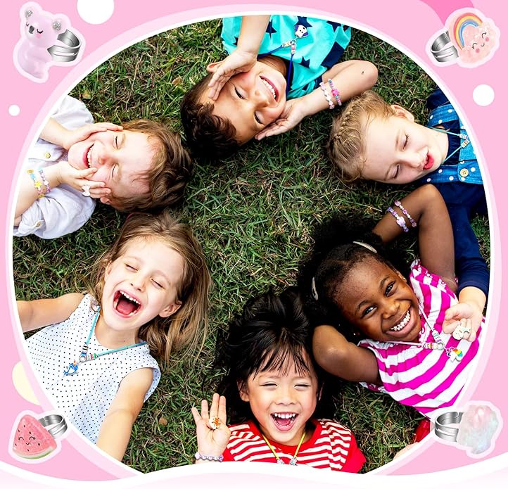 48 Pieces Girls Jewelry Set Adjustable Bracelets Necklaces and Rings Set Pretend Dress up Play Jewelry Party Favors Birthday Gifts for Little Girls Kids Toddler Child Friendship