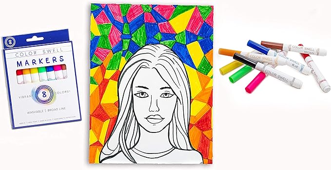 Color Swell Washable Markers 6 Boxes of 8 Vibrant Colors Perfect for Kids, Teachers, Adults, Parties, and Families…