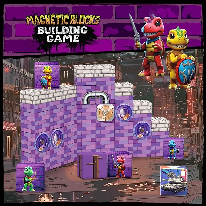 Magnetic Blocks Kids Toys, Magnetic Building Cubes - Creative STEM Sensory Autism Toys for 3+ Year Old Boys & Girls, Adventure Games Elements Magnet Toys for Ages 5-7 8-13