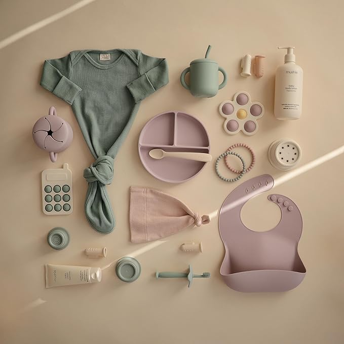 mushie Silicone Suction Plate | BPA-Free Non-Slip Design (Soft Lilac)