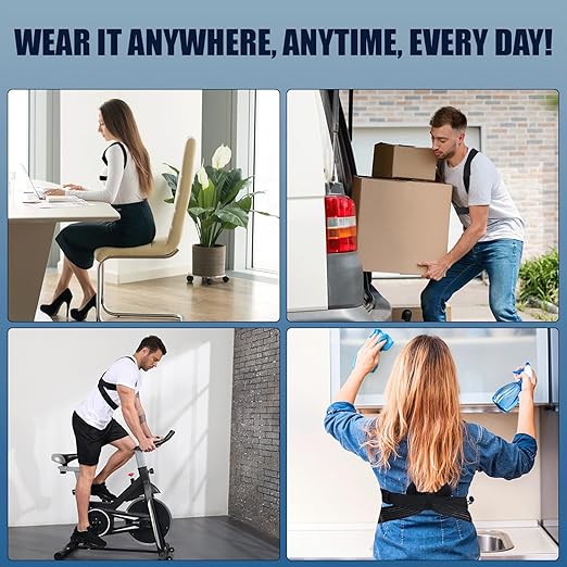 Posture Corrector for Men and Women, Adjustable Back Brace for Back, Neck and Shoulder Pain Relief, Back Support for Scoliosis, Hunchback, Hump, Thoracic, Spine Corrector